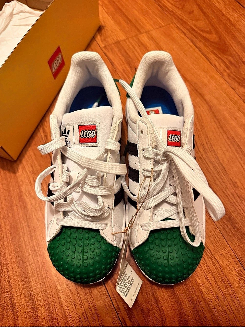 adidas Superstar LEGO Sneakers White & Green US 3.5 NWT